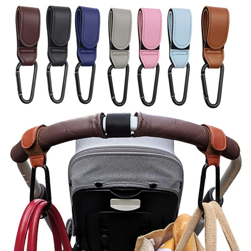 Kinderwagen leder haken 2pcs - leder,