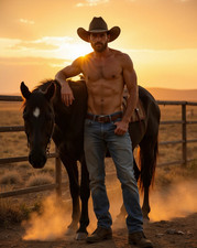 Sexy Cowboy Poster | Western | Wandbild | Hochwertiger Kunstdruck