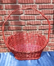 Präsentkorb leer, mit Henkel ,rot  gebeizt , Gesamthöhe mit Henkel ca 50cm, Foto