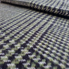 Pepita Wollstoff Wolle - Stoff Wolltuch Hahnentritt schwarz grün 1 Meter Karo