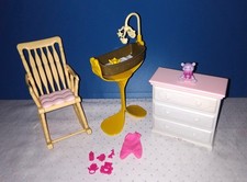 Barbie Möbel * Babyzimmer * Wiege Schaukelstuhl Kommode
