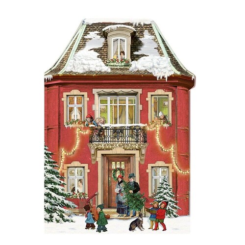 Haus gestanzte adventskarte - haus,