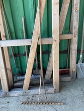 HOLZ RECHEN GARTEN LAUB HEU STROH STEINE FEINPLANIE GEBRAUCHT