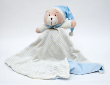 Tri Kottmann Bär Teddy Schmusetuch beige blau hellblau getreift Decke