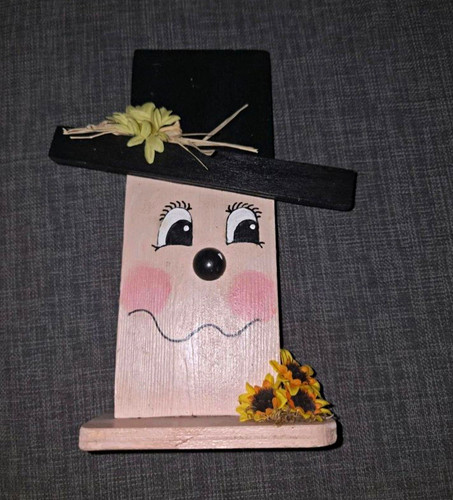 Holz schneemann dekofigur - holz,