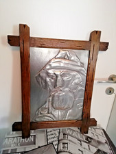 Zinn - Bild mit Holzrahmen -