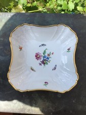 KPM Berlin Schüssel Salatschale Rocaille Blumen Insekten 1. Wahl 21x21cm Sch2