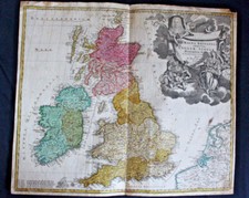 Magna Britannia Großbritannien Altkolorierte Karte JohannBaptist Homann 1730 