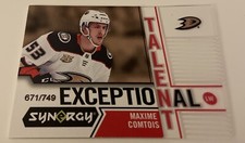 NHL Card-Maxime Comtois-Exceptional Talent xxx/749-Synergy 2018-19-Ducks