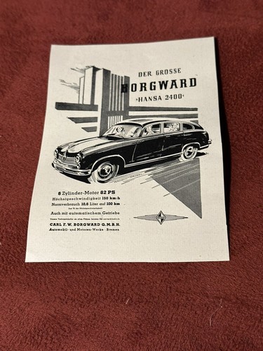 Werbung borgward hansa 2400 - hansa,
