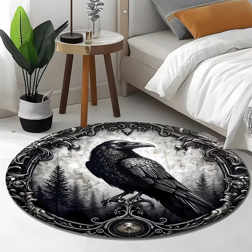 Fußmatte rabe gothic 60cm - rabe, s/w