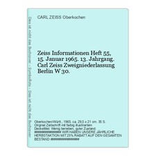 Zeiss Informationen Heft 55, 15.Januar 1965. 13.  CARL ZEISS Oberkochen  (Hrsg.