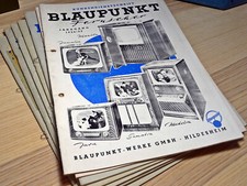 Konvolut 7x Blaupunkt Kundendienstschrift Serviceanleitung Fernseher 50er Jahre