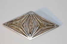 Antik & Vintage große Filigran Silber Brosche 9cm lang / 24g / mit Punze
