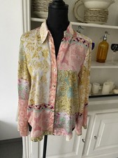 ZARA ? BLUSE HEMDBLUSE SEIDENTUCH OPTIK PAISLEY MUSTER SATIN  Gr.M