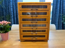 Amann Nähseide Garnschrank „Apothekerschrank“ Vintage Holz Schubladenschrank
