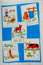 Geschirrtuch, Küchentuch ca. 70 x 46 cm, französisch, neu, Fuchs, Kuh, Pferd,