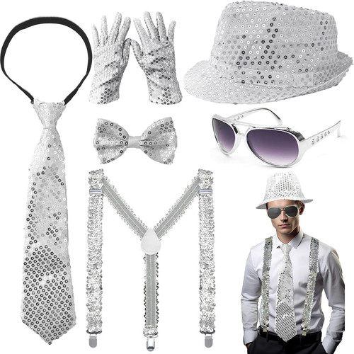 7pcs glitzer outfit herren - glitzer,