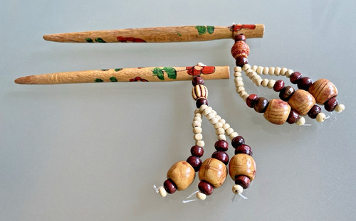 Holz haarstab mit perlen - mit,