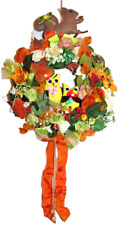 ❤️Handmade❤️Tilda-Türkranz Herbst Girlande 2 Eulen Eichhörnchen 38cm Unikat.