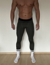 Reebok Compression Tight Größe M Playice Khaki dunkelgrün Kompression Laufhose