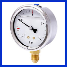 Manometer Glyzerin Vakuum-Manometer Güllefass 1/4" 63mm -1 bis 3 Bar 