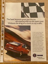 Saab 900 Turbo Coupe Sensonic Original 1996 Vintage Advert Werbung Reklame