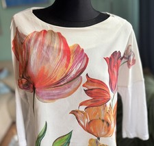 Zara  schöne Bluse Gr.36 weiß Blüten Boho impressionen