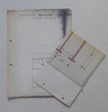 Alte baupläne handkoloriert - alte,