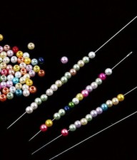 Perlennadel dünn Perle auffädeln Hilfe basteln 12x0,6 Fädel Nadel Eye 120mm 55mm