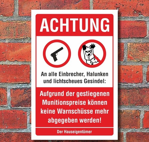 Schild achtung einbrecher - schild,