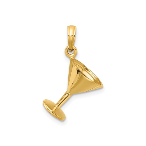 14k gelbgold martini - gelbgold, glas