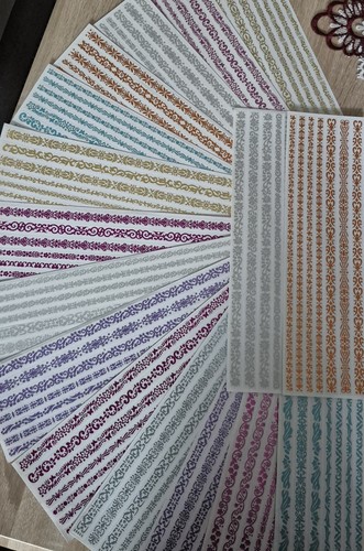 Stickerbögen,Metallic-Bordür