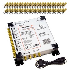 PremiumX Multischalter 17/8 SAT Multiswitch 4 Satelliten 8 Teilnehmer F-Stecker