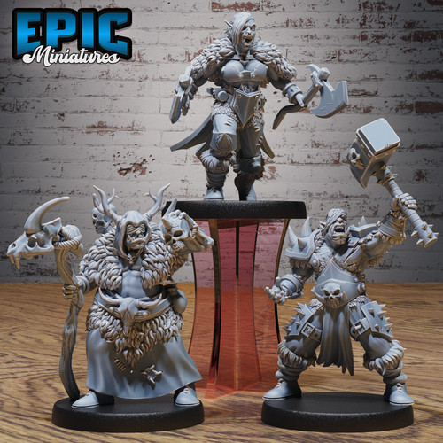 Miniature snow orc set - -,
