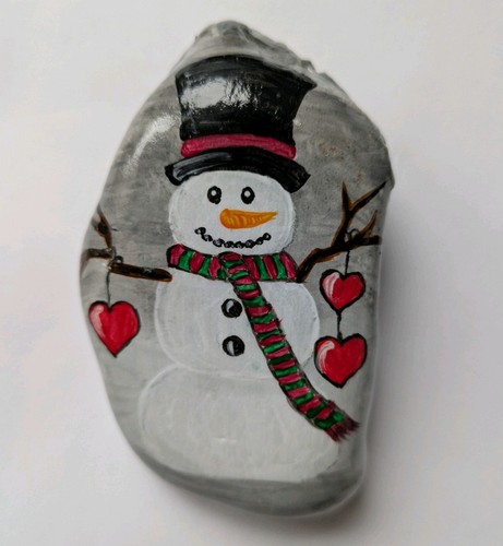 Bemalter stein schneemann - stein,,