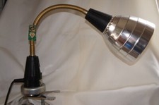 Antike KFZ Werkstatt Regal Magnetfuss Lampe Leuchte Schwanenhals Alu Schirm 1960