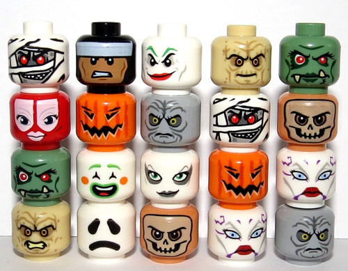 Lego minifigur kopf - 20, skelett