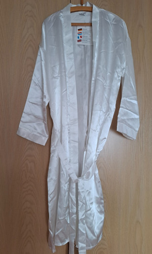 Morgenmantel weiß polyester - weiß,