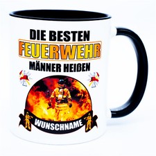 Feuerwehr Tasse mit Namen Mann
