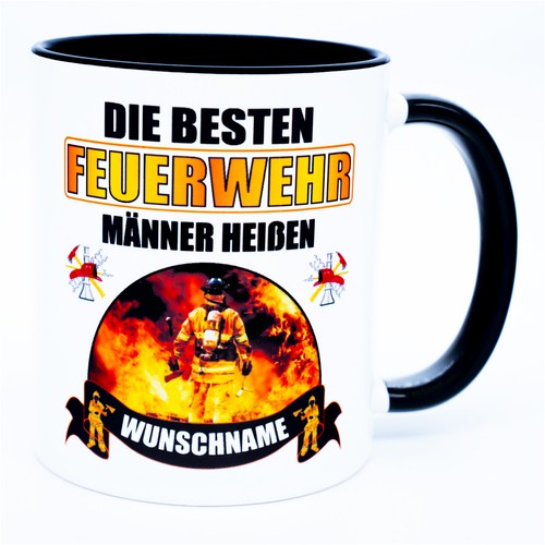 Feuerwehr tasse mit - feuerwehr, mann