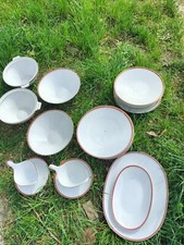 Stilvolles Eßservice 6 Personen Selb Bavaria Heinrich Gold/Rot Dekorrand