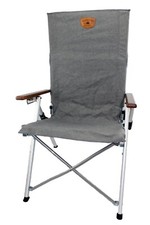 LUXUS Faltstuhl JOPLIN mit Holzarmlehne Holiday Travel Campingstuhl grau-meliert