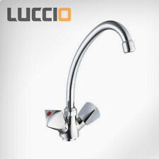 Bad Armatur Waschtisch Mischbatterie Chrom + schwenkbarer Auslauf & Drehgriffe 