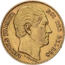 Belgien, 20 Francs, 1865