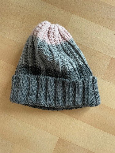 Mütze grau rosa - mütze, mit