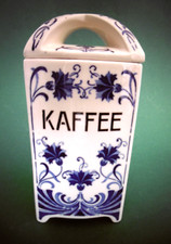 Vorratsbehälter im romantischen Landhaus Stil "Kaffee", Keramik, blau/creme