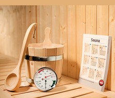 Weka Sauna Premium Zubehör Set 7-teilig ohne Sanduhr Aufgusskübel Kelle