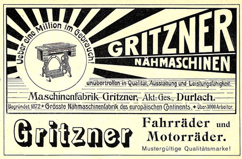 Werbung reklame 1906 gritzner - werbung/reklame,