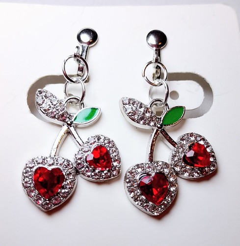 Strass clips ohrclips - clips, herz